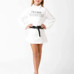 Kate & Oscar Kids White Cotton Printed Full Sleeves Dress-image-29