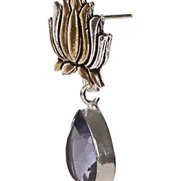 Imli Street Purple & Golden Drop Earrings image 4