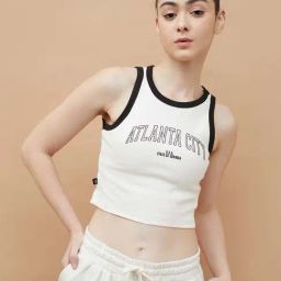 Kappa Off White Cotton Regular Fit Tank Top-image-89