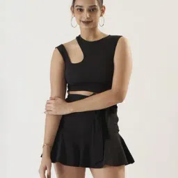 Prettify Black Regular Fit Crop Top-image-37