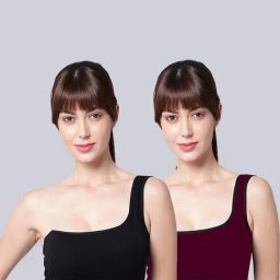 AROUSY Maroon & Black Cotton Bralette Bra - Pack Of 2-image-63