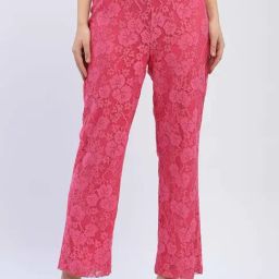 MADAME Hot Pink Lace Work Pants-image-84