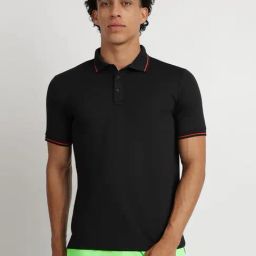 Reebok Black Regular Fit Sports Polo-image-46