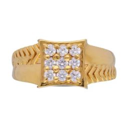 CKC Timeless Elegance: Traditional Close-Set Gold Ring with Zircon-7