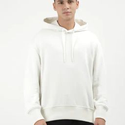 Calvin Klein Jeans Beige Cotton Regular Fit Hooded Sweatshirt-image-91