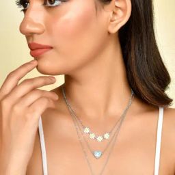 VOJ Beads Silver Plated Stainless Steel Layered for Women-image-58