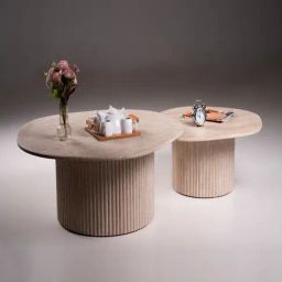 Durian Modern Enclave Mushroom Marble Coffee Table - Set of 2-image-99