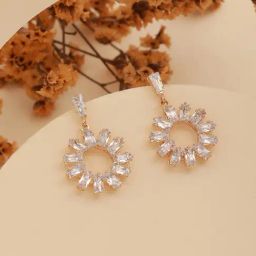 Aatmana Gold-Toned Contemporary Drop Earrings-5