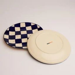 BlackCarrot Blue & White Ceramic Dinner Plates - Set of 2-image-93