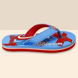 Kidsville Captain America Printed Sky Blue & Red Flip Flops-image-109