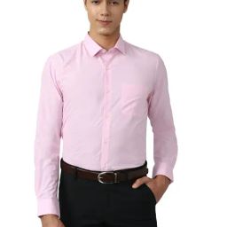 Peter England Pink Regular Fit Shirt-image-12