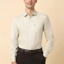 Allen Solly Beige Cotton Slim Fit Printed Shirt-image-63