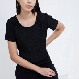 Code by Lifestyle Black Cotton Regular Fit Top-picture-18