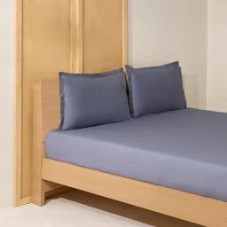 Westside Home Dark Grey Double Bed Fitted Sheet and Pillowcase Set-image-39