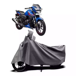 Auto Pearl Two Wheeler Cover with Bag for TVS Apache RTR 160 4V, Silver-image-103