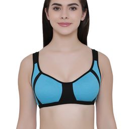 Clovia Cotton Non-Padded Non-Wired Full Cup Bra - Blue-35