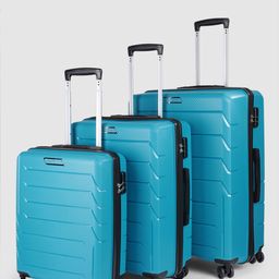 Aristocrat Unisex CHROMA Set of 3 Textured CB+MD+LGHard-Sided Trolley Suitcases-1