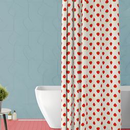 ArtzFolio Beige & Red Printed Waterproof Shower Curtain-image-70