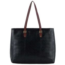 Toteteca Black Textured Medium Tote Handbag-image-81