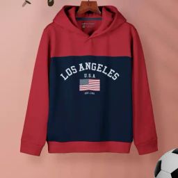 HELLCAT Kids Maroon & Navy Color Block Full Sleeves T-Shirt-image-92