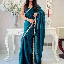 Kalista Embellished Solid Satin Saree-picture-16