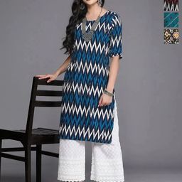 Anouk Rustic Women Pack Of 4 Ethnic Motifs Printed Crepe Straight Kurta-picture-2