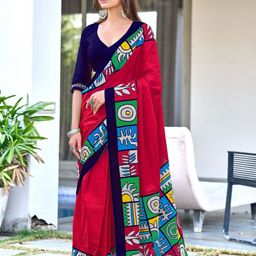 HMP Fashion Batik Ikat Saree-image-83