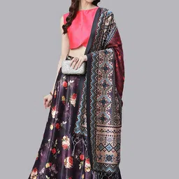 Kaizen TEXO FAB Printed Semi-Stitched Lehenga & Unstitched Blouse With Dupatta-image-81