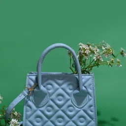 HauteSauce Blue Quilted Medium Handheld Handbag-image-22