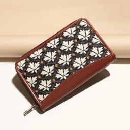 ZOUK Bidri Kaiser Brown Printed Zip Around Wallet for Women-6