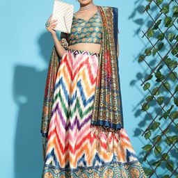 Kaizen TEXO FAB Printed Semi-Stitched Lehenga & Unstitched Blouse With Dupatta image 1