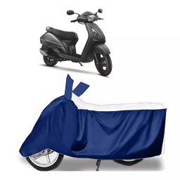 Auto Pearl Two Wheeler Cover for TVS Jupiter - White, Blue-image-20