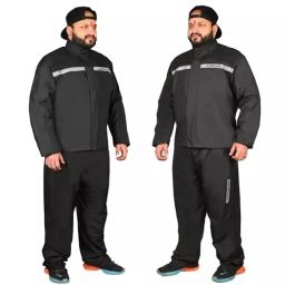 Allextreme Polyester Febric Black & Grey Riding Jacket Raincoat Set Black & Grey for Men's Size L for Men's, EX-RJ-BG-L-picture-20