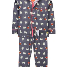 Cherry Crumble By Nitt Hyman Kids Grey Printed Shirt With Pants-image-66
