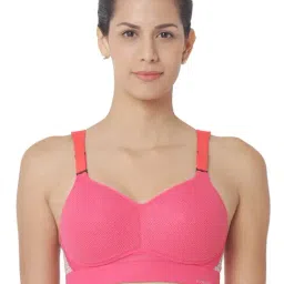 Triumph Pink Self Pattern Padded Sports Bra-image-79