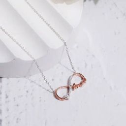 Curio Cottage 925 Silver Rose Gold Plated Hope Pendant Necklace-image-97