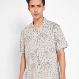 7 Alt By Pantaloons Blue & Grey Relaxed Fit Printed Shirt-picture-26