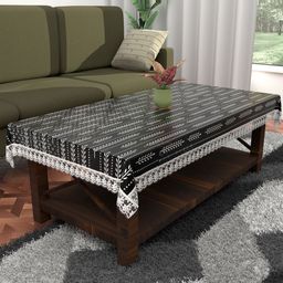 Aura White Floral Plastic 4-Seater Table Cover with Embroidered details-63