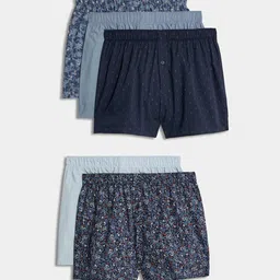 Marks & Spencer Men Pack Of 5 Printed Pure Cotton Boxers-picture-10