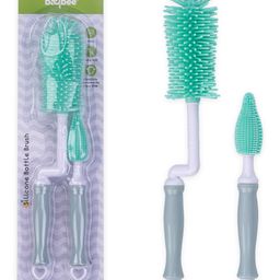 BAYBEE Silicone Bottle & Nipple Cleaning Straw Brush - Green-image-37