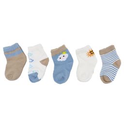 SYGA Non Slip Cotton Trainer Socks Pack of 5 Pairs - Blue White Grey-image-92