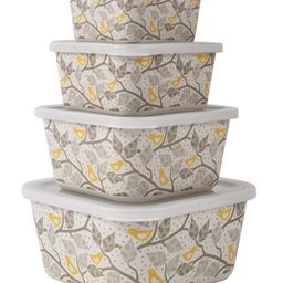 Earthism Eco Friendly Bamboo Fibre Storage Containers Set of 4 - Multicolour-23