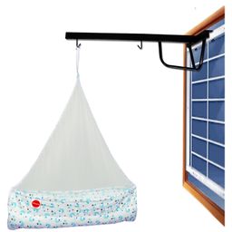 VParents Galaxy Baby Cradle with Attached Bed and Mosquito Net and Window Cradle Metal Hanger - Blue-20
