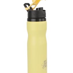 HOOM 304 Grade Stainless Steel Single Walled Powder Coated Flip-Top Cap Water Bottle with Laser Engraved Quotes Yellow - 710 ml-image-96
