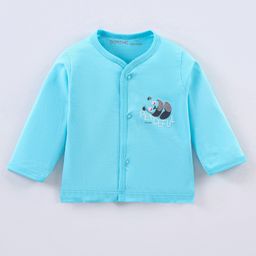 Doreme Single Jersey Full Sleeves Vest With Panda Print - Blue-image-79