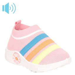 Lil Lollipop Striped Pattern Slip On Musical Booties - Pink-image-15