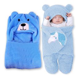 Oyo Baby Baby Blankets New Born Combo Pack of Hooded Wrapper Sleeping Bag and Baby Bath Towel for Babies Pack of 2 Blue-image-91