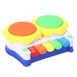 House of kids Drum Keyboard Musical Toy with Flashing Lights Animal Sounds - Yellow-19