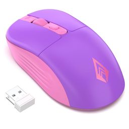 Archer Tech Lab Precision 100 Wireless Mouse, Plug & Play 2.4GHz USB Nano Dongle, 3 DPI Settings (800-1200-1600), Ergonomic Design, 2 Million Clicks Lifetime, 10M Range Lightweight 55gm (Purple)-25