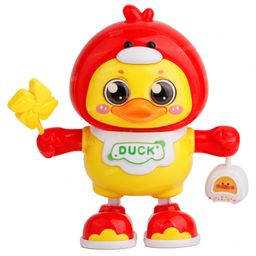 Fiddlerz Dancing Duck Toy with Music Colorful Lights Swinging Arms and Feet Battery Operated Educational Fun Gift (Random Color)-0